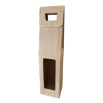 Caixa Cartão Kraft 1 Garrafa c/Janela 9x9x40cm – Norpack - Image 3