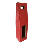 Caixa Cartão Vermelho 1 Garrafa c/Janela 9x9x40cm – Norpack - Image 2