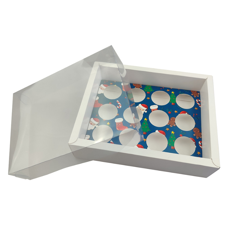 caixa-12-brigadeiros-1.png Caixa Cartolina C/ Tampa PVC 12 Brigadeiros Natal – Norpack - Image 1