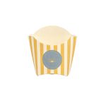 Caixa Cartão Branco para Batata Frita 13x8x13,5cm Coleção Verão Riscas Amarelas – Norpack