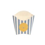 Caixa Cartão Branco para Batata Frita 13x8x13,5cm Coleção Verão Riscas Azuis – Norpack