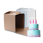 Caixa Cartão Micro Pastelaria Branca ou Kraft c/Pega s/Janela - Para Bolos Altos – Norpack