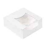 Caixa Branca c/Janela 10x10x4cm Pack 50 - Take Away/Pastelaria/Bolos/Sushi – Norpack