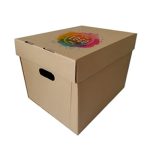 Caixa Cartão c/Impressão e Tampa Separada + Pegas 42x33x30cm - Ideal para Escritórios / Livros / Mudanças – Norpack