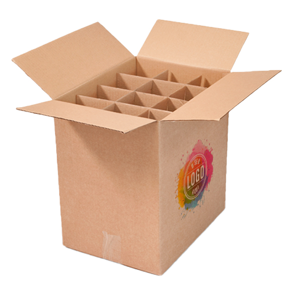 caixa-cartao-12-garrafas_impressao_embalsantos.jpg Caixa Cartão Kraft c/ Divisórias p/12 Garrafas Vinho 31x23,5x33cm c/Impressão 2 Faces – Norpack - Image 1