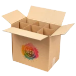 Caixa Cartão Kraft c/ Divisórias p/6 Garrafas Vinho 26x18x35cm c/Impressão 2 Faces – Norpack - Image 3