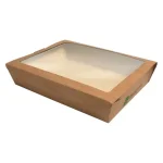Caixa Cartão Kraft c/Janela 20x15x4,5cm Pack 40 - Take Away/Pastelaria/Bolos/Sushi – Norpack