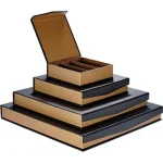 Caixa Cartão Chocolates Preto/Cobre Fecho Magnético 3 linhas 10,8x10,8x3,3cm – Norpack - Image 2