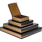 Caixa Cartão Chocolates Preto/Cobre Fecho Magnético 3 linhas 10,8x10,8x3,3cm – Norpack - Image 4