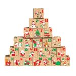 Caixa Cartolina Calendário Advento Natal Mod.1 7x7x7cm Pack 24unid – Norpack