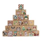 Caixa Cartolina Calendário Advento Natal Mod.2 7x7x7,2cm Pack 24 unid – Norpack