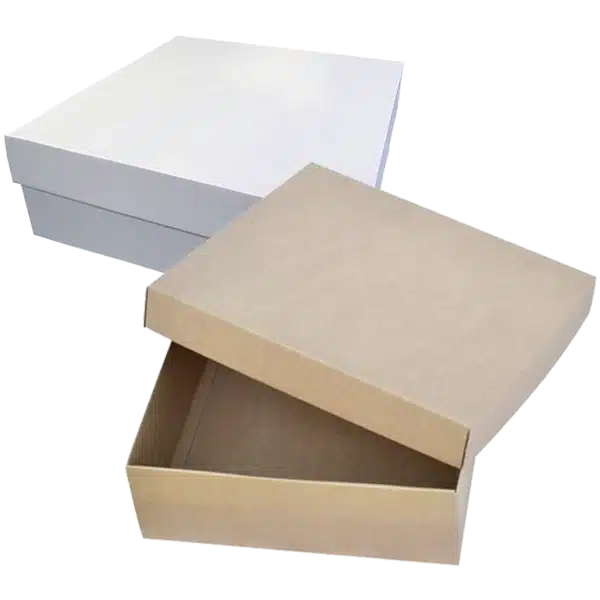 caixa-com-tampa-branca-kraft1_embalsantos.webp Caixa Cartão Presente / Pastelaria / Garrafa c/Tampa 34x31x10,5cm – Norpack - Image 1