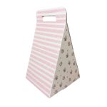 Caixa Cartão Branca Presente / Flores 20x20x28cm Riscas Rosa – Norpack - Image 2