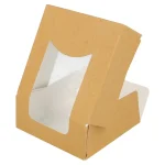 Caixa Kraft c/Janela 10x10x4cm Pack 50 - Take Away/Pastelaria/Bolos/Sushi – Norpack - Image 2