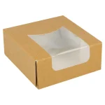 Caixa Kraft c/Janela 10x10x4cm Pack 50 - Take Away/Pastelaria/Bolos/Sushi – Norpack