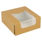 Caixa Kraft c/Janela 10x10x4cm Pack 50 - Take Away/Pastelaria/Bolos/Sushi – Norpack - Image 5
