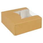Caixa Kraft c/Janela 10x10x4cm Pack 50 - Take Away/Pastelaria/Bolos/Sushi – Norpack - Image 4