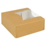 Caixa Kraft c/Janela 10x10x4cm Pack 50 - Take Away/Pastelaria/Bolos/Sushi – Norpack - Image 8