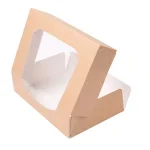 Caixa Kraft c/ janela 17,5x12x4,5cm Pack 50 - Take Away/Pastelaria/Bolos/Sushi – Norpack - Image 2