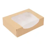 Caixa Kraft c/ janela 17,5x12x4,5cm Pack 50 - Take Away/Pastelaria/Bolos/Sushi – Norpack