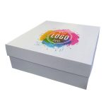 Caixa Cartão Branca Presente / Pastelaria / Garrafa c/Tampa 34x31x10,5cm c/Impressão – Norpack