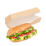 Caixa Cartão Sandes "Panini" Kraft 26,5x12,2x7 CM Pack 50 - Take Away – Norpack