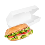 Caixa Cartão Sandes "Panini" Branco 26,5x12,2x7 CM Pack 50 - Take Away – Norpack