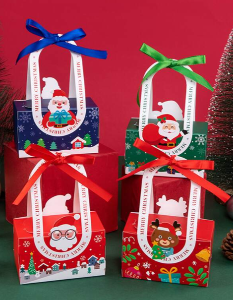 caixa-vermelho-natal.png Caixa Cartolina Natal Vermelho Pai Natal 10x5.2x6cm /15.5cm Pack 5 unid – Norpack - Image 1
