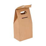 Caixa Cartão Micro Kraft p/2 Garrafas Vinho 19x8x38cm c/Janela c/Impressão 1 Face – Norpack - Image 2
