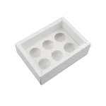 Caixa Cartolina Branca c/ Tampa PVC p/ 6 Brigadeiros – Norpack - Image 2