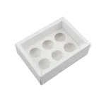Caixa Cartolina Branca c/ Tampa PVC p/ 6 Brigadeiros – Norpack - Image 6