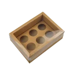 Caixa Cartolina Kraft c/ Tampa PVC p/ 6 Brigadeiros – Norpack - Image 2