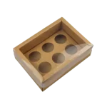 Caixa Cartolina Kraft c/ Tampa PVC p/ 6 Brigadeiros – Norpack - Image 6