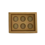 Caixa Cartolina Kraft c/ Tampa PVC p/ 6 Brigadeiros – Norpack - Image 3