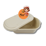 Caixa Alimentar Cana de Açúcar 1000ML c/Tampa 22x12.9x6.85cm - Take Away/Pastelaria/Bolos/Sushi c/ Impressão na Tampa – Norpack