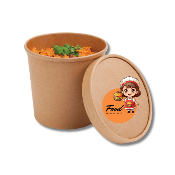 caixas-pastelaria-e-take-c-impressao-3.png Caixa Cartão p/Alimentar Kraft 960ml c/ Tampa Cartão - Take Away / Sopa / Gelado c/ Impressão na Tampa – Norpack - Image 1