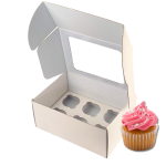 Caixa Cartão Micro Branco p/ 6 Cupcakes 25,5x18,5x11cm c/ janela – Norpack - Image 2