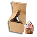Caixa Cartão Micro Kraft p/ 1 Cupcake 8,5x8,5x8,5cm c/ janela formato cupcake – Norpack - Image 3