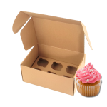 Caixa Cartão Micro Kraft p/ 6 Cupcakes 25,5x18,5x11cm s/ janela – Norpack