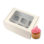 Caixa Cartão Micro Branco p/ 6 Cupcakes 25,5x18,5x11cm c/ janela – Norpack - Image 3