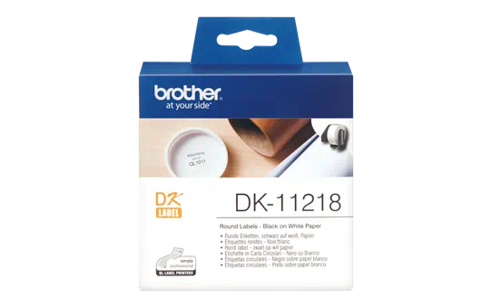 dk11218.webp Rolo Etiquetas Brancas Redondas para impressoras QL BROTHER - Várias Medidas Disponíveis! – Norpack - Image 1