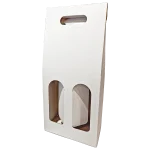 Caixa Cartão Micro Branca p/2 Garrafas Vinho c/Janela – Norpack - Image 2