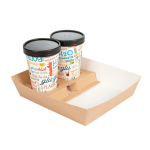 Bandeja Cartão Kraft 2 Bebidas + Take Away 24,5x22x5,5cm- Take Away – Ecológicos! Descartáveis! Resistentes! – Norpack