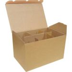 Caixa Cartão Kraft p/ 6 Copos Altos / Garrafas 25x17x15cm - Ideal para Mudanças / Expedição – Norpack