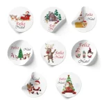 Etiquetas Adesivas Brancas Feliz Natal Redondas 4,5cm - Pack 52 uni. – Norpack - Image 5