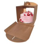 Caixa Cartão Micro Pastelaria Branca ou Kraft c/Pega e Janela Quadrada - Para Bolos Altos – Norpack - Image 5