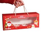 Caixa Cartolina Natal p/ 4 cupcakes c/ base cartolina Pack 5 unidades - MOD2 (copos não incluídos) – Norpack