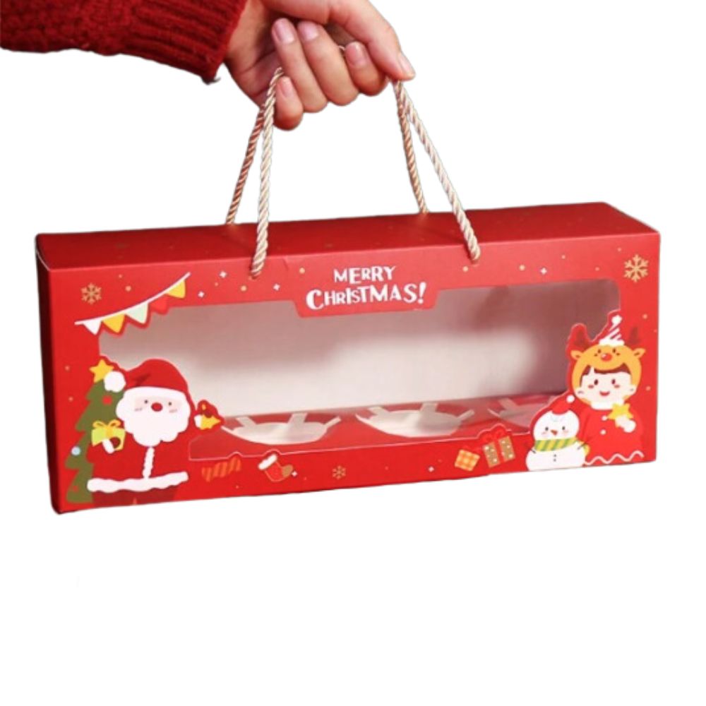 mod-2.jpg Caixa Cartolina Natal p/ 4 cupcakes c/ base cartolina Pack 5 unidades - MOD2 (copos não incluídos) – Norpack - Image 1