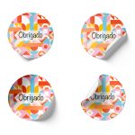 Etiquetas Adesivas Brancas Redondas 4,5cm Padrão Mosaico Pack 24 unidades – Norpack