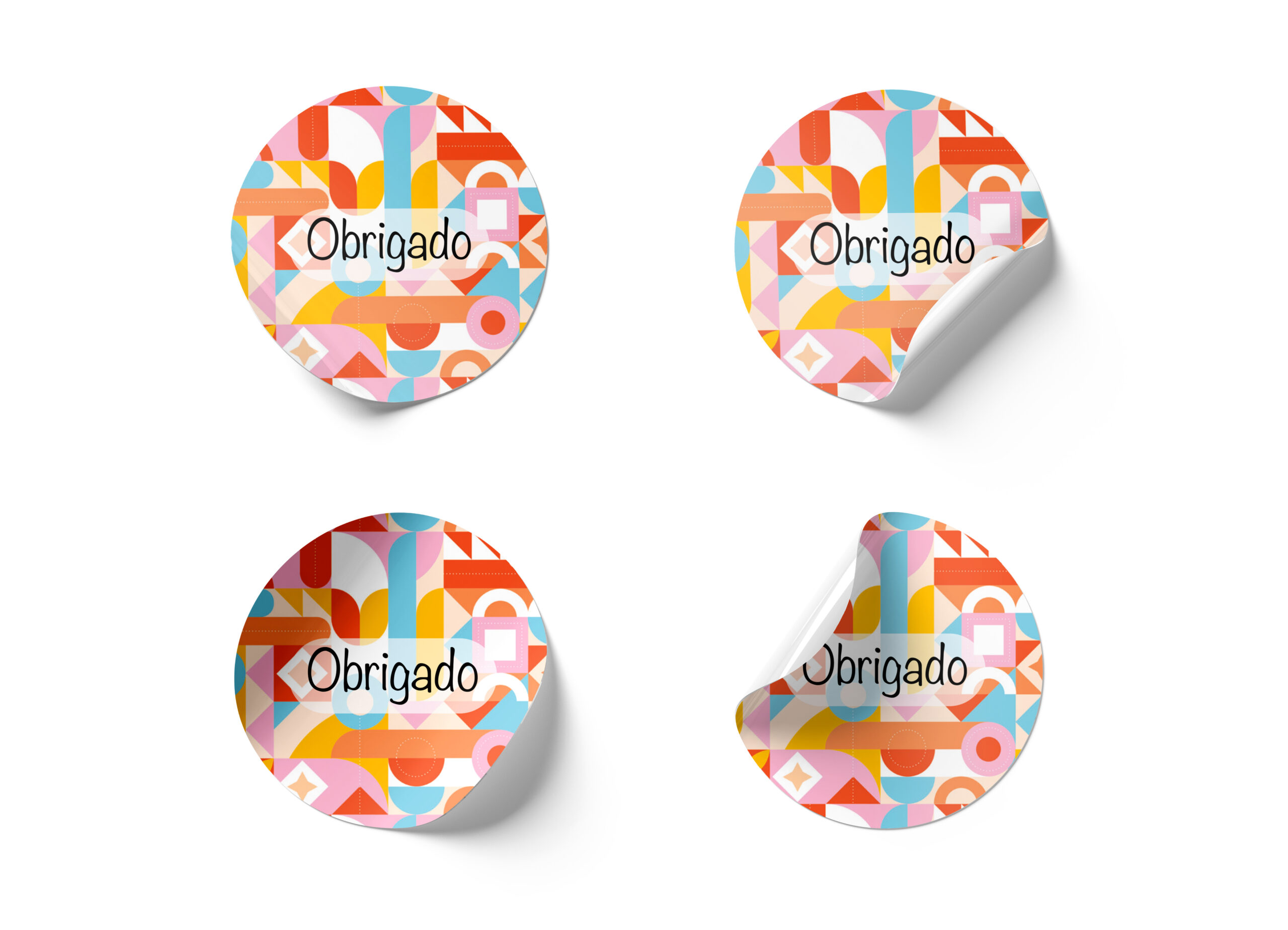 mosaico-scaled-1.jpg Etiquetas Adesivas Brancas Redondas 4,5cm Padrão Mosaico Pack 24 unidades – Norpack - Image 1